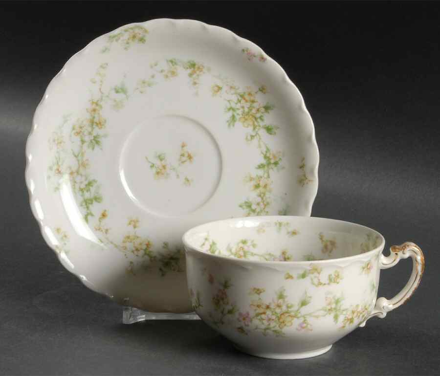 Schleiger 74 Flat Cup & Saucer Set by Haviland-1