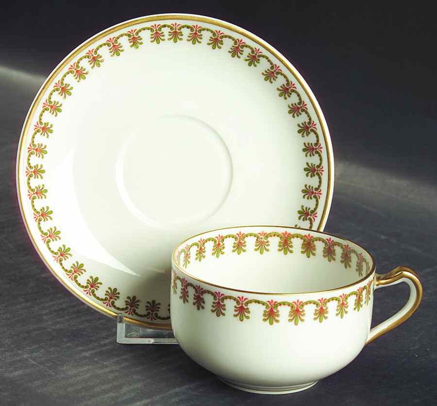Schleiger 756 Footed Cup & Saucer Set by Haviland-1