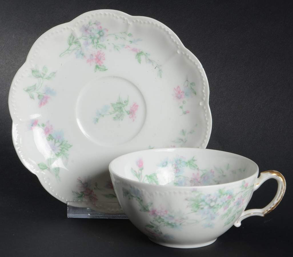 Schleiger 75k Flat Cup & Saucer Set by Haviland-1