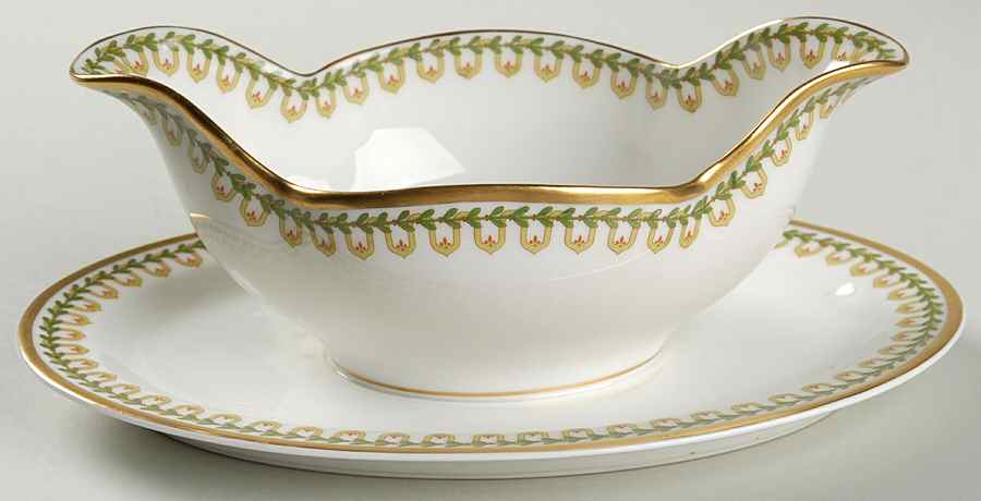 Schleiger 761 Gravy Boat with Attached Underplate by Haviland-1