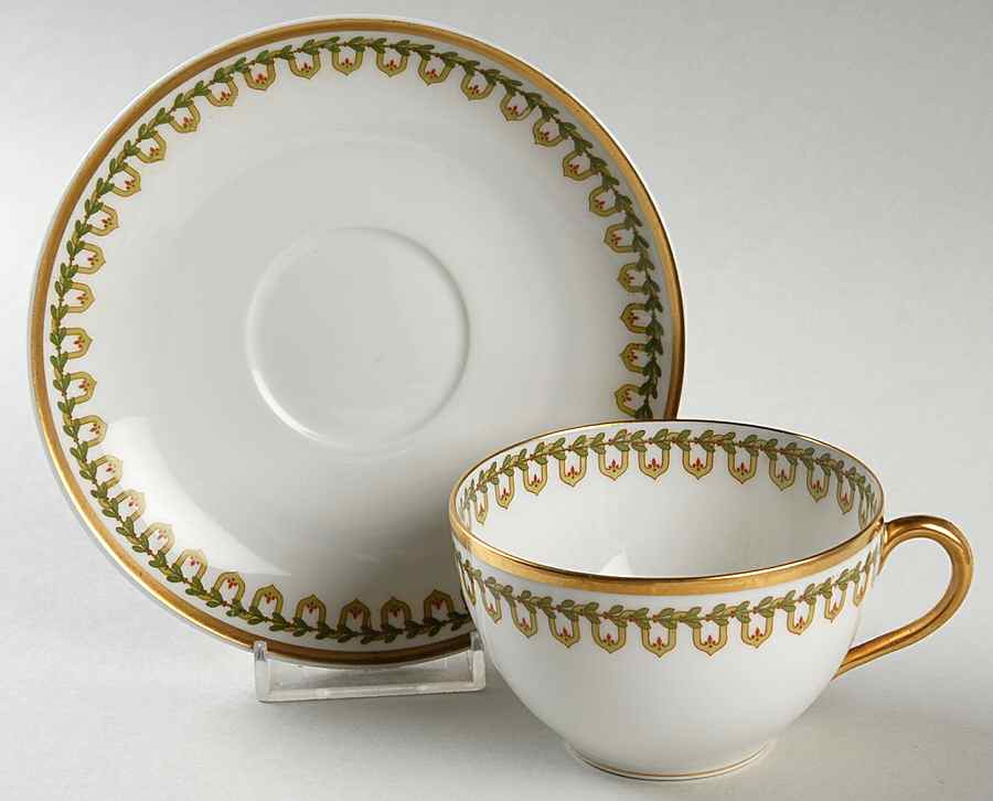 Schleiger 761 Flat Cup & Saucer Set by Haviland-1