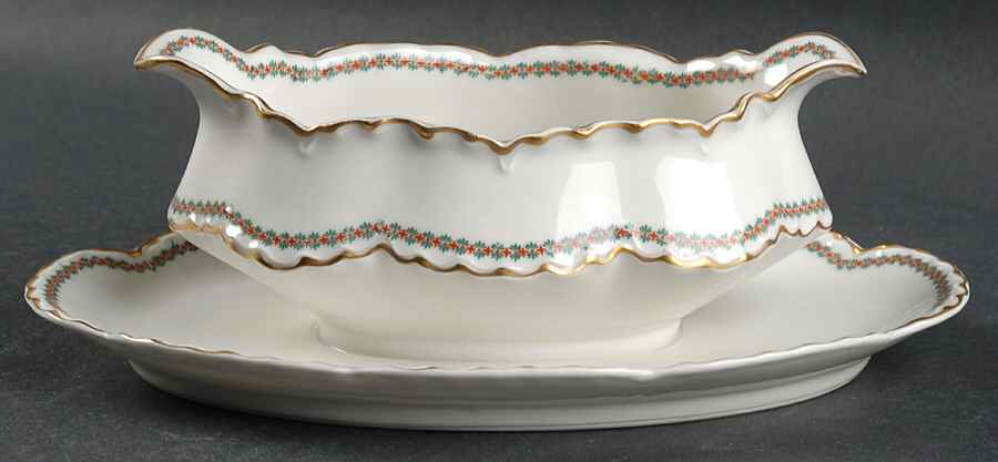 Schleiger 765 Gravy Boat with Attached Underplate by Haviland-1
