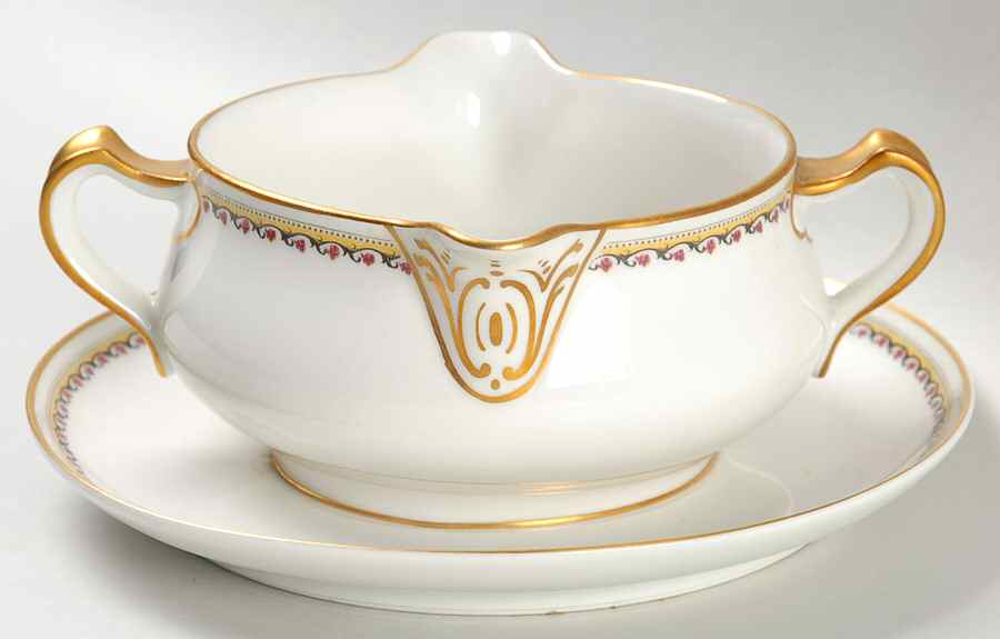 Schleiger 767 Gravy Boat with Attached Underplate by Haviland-1
