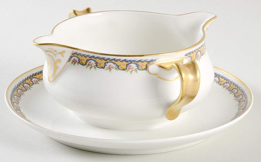 Schleiger 774 Gravy Boat with Attached Underplate by Haviland-1