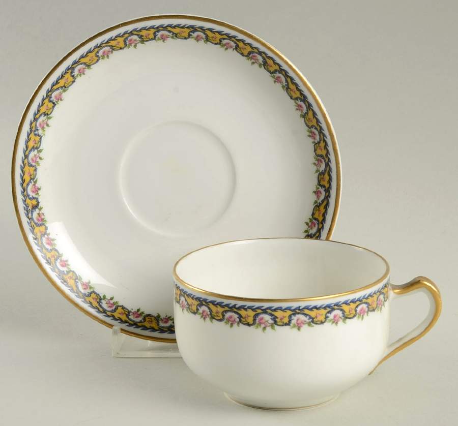 Schleiger 774A Flat Cup & Saucer Set by Haviland-1