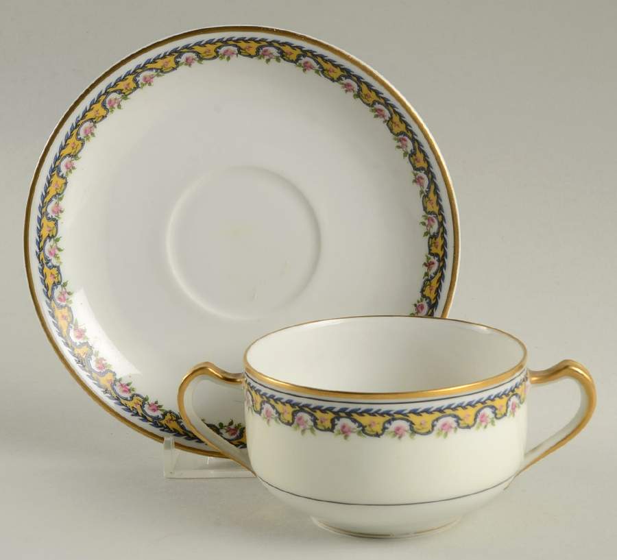 Schleiger 774A Flat Bouillon Cup & Saucer by Haviland-1