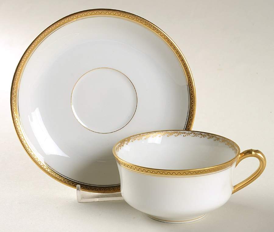 Schleiger 776 Flat Cup & Saucer Set by Haviland-1