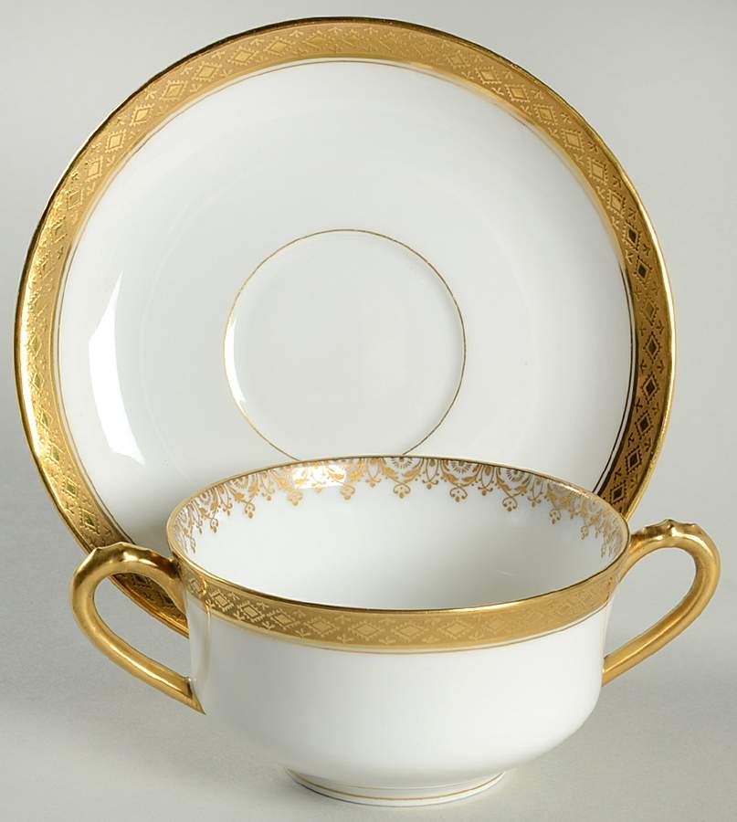 Schleiger 777 Flat Bouillon Cup & Saucer by Haviland-1