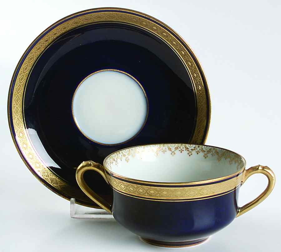 Schleiger 777a Flat Bouillon Cup & Saucer by Haviland-1