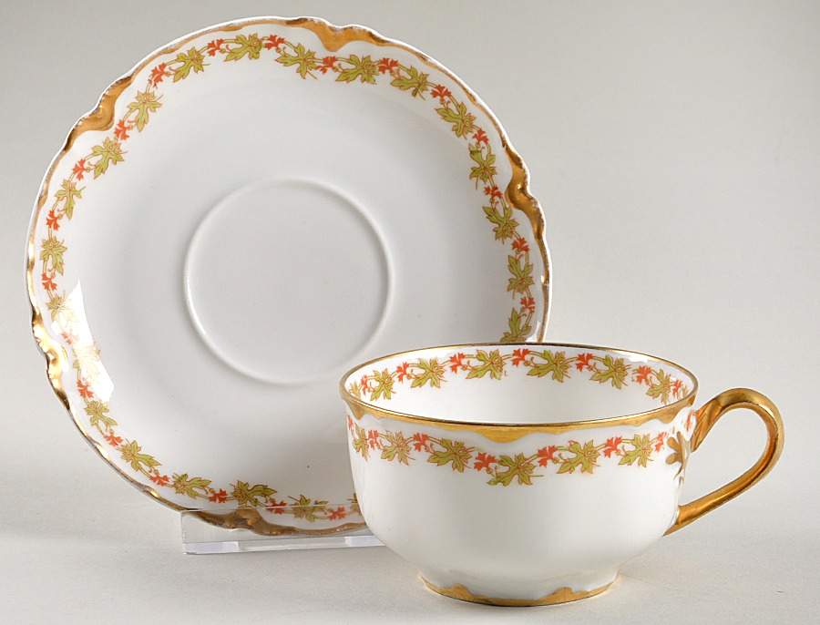 Schleiger 788 Flat Cup & Saucer Set by Haviland-1