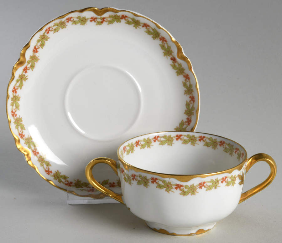 Schleiger 788 Flat Bouillon Cup & Saucer by Haviland-1