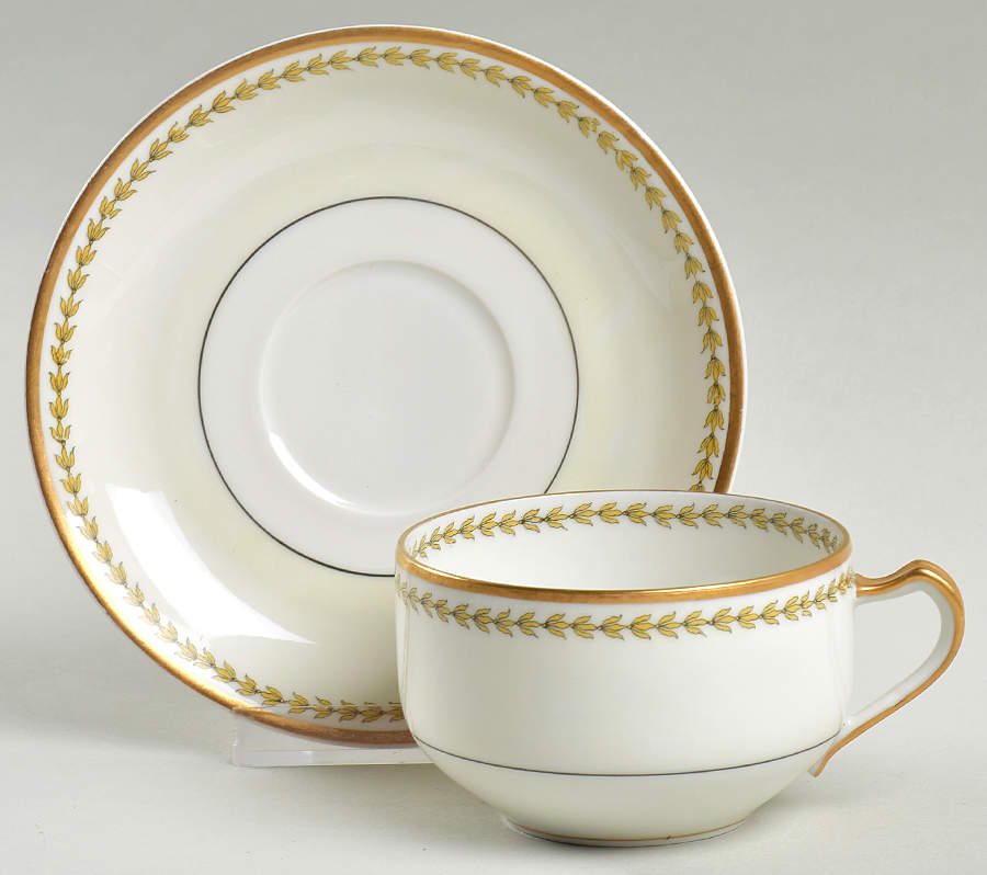 Schleiger 791 Flat Cup & Saucer Set by Haviland-1