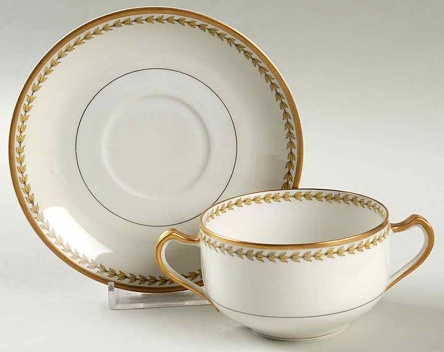 Schleiger 791 Flat Bouillon Cup & Saucer by Haviland-1