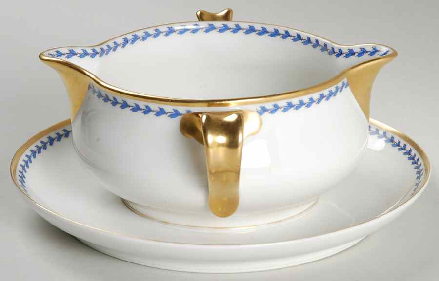 Schleiger 792 Gravy Boat with Attached Underplate by Haviland-1