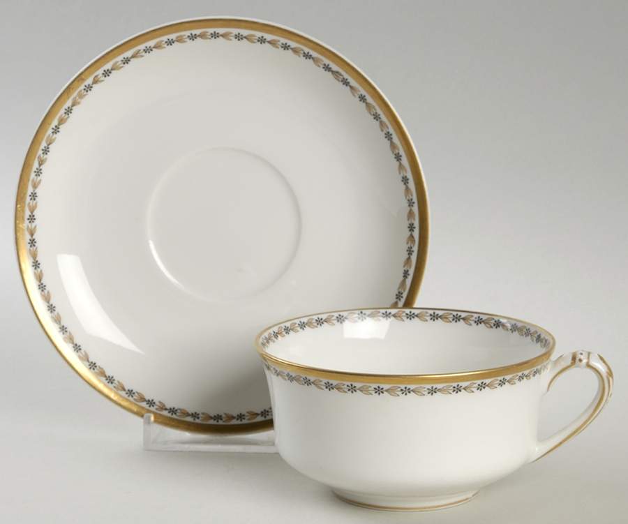 Schleiger 795 Flat Cup & Saucer Set by Haviland-1