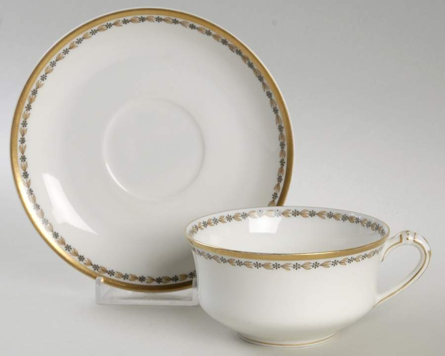 Schleiger 795 Flat Cup & Saucer Set by Haviland-1