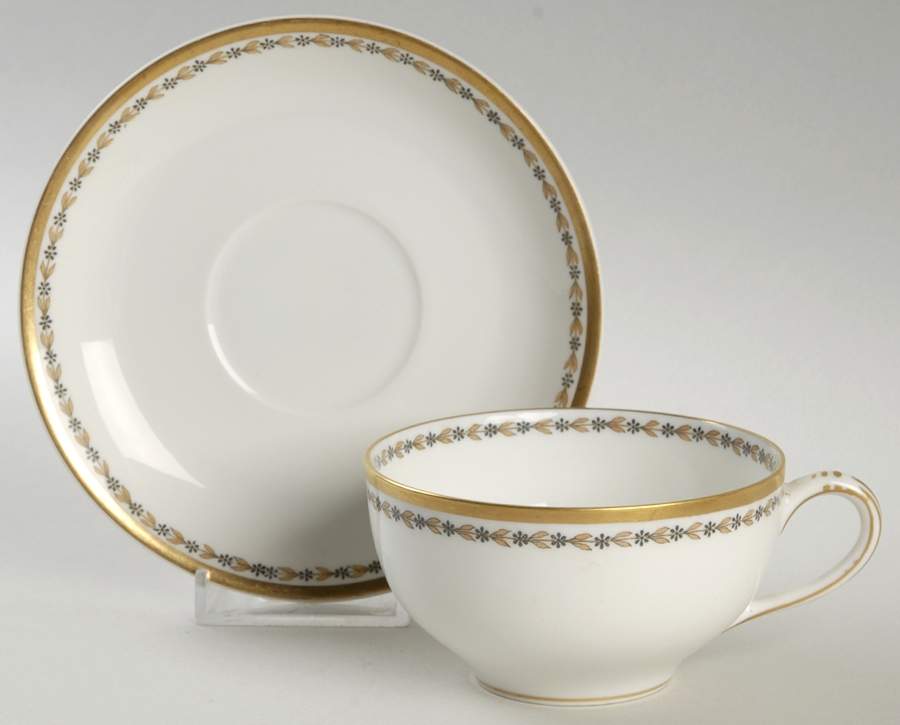 Schleiger 795 Flat Cup & Saucer Set by Haviland-1