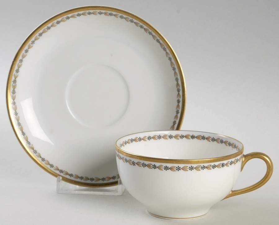 Schleiger 795 Flat Cup & Saucer Set by Haviland-1