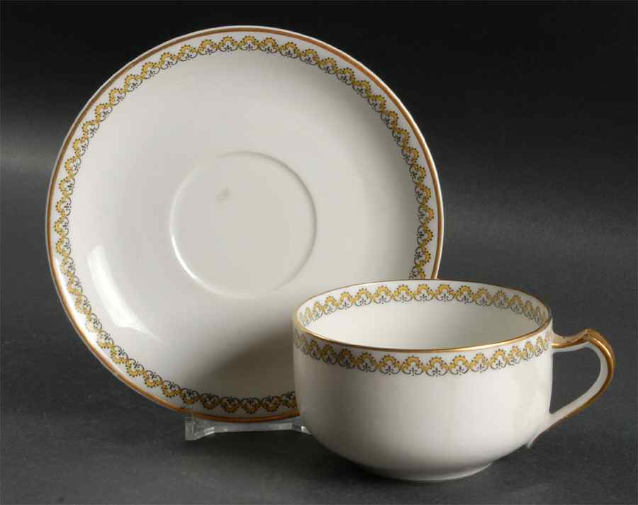 Schleiger 796 Flat Cup & Saucer Set by Haviland-1
