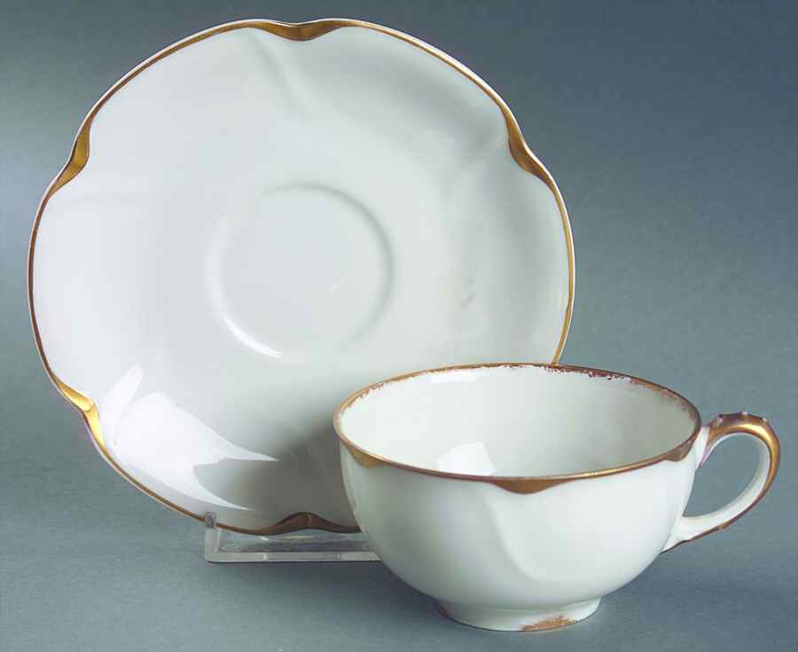 Schleiger 805 Flat Cup & Saucer Set by Haviland-1