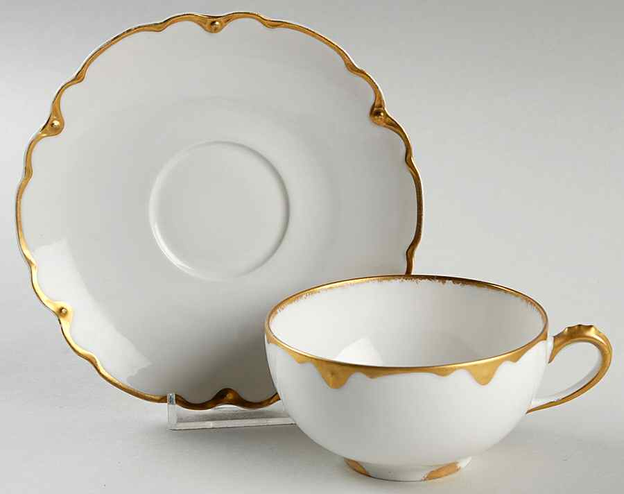 Schleiger 806 Flat Cup & Saucer Set by Haviland-1