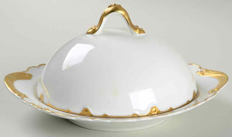 Schleiger 806 Round Covered Butter with Strainer by Haviland-1