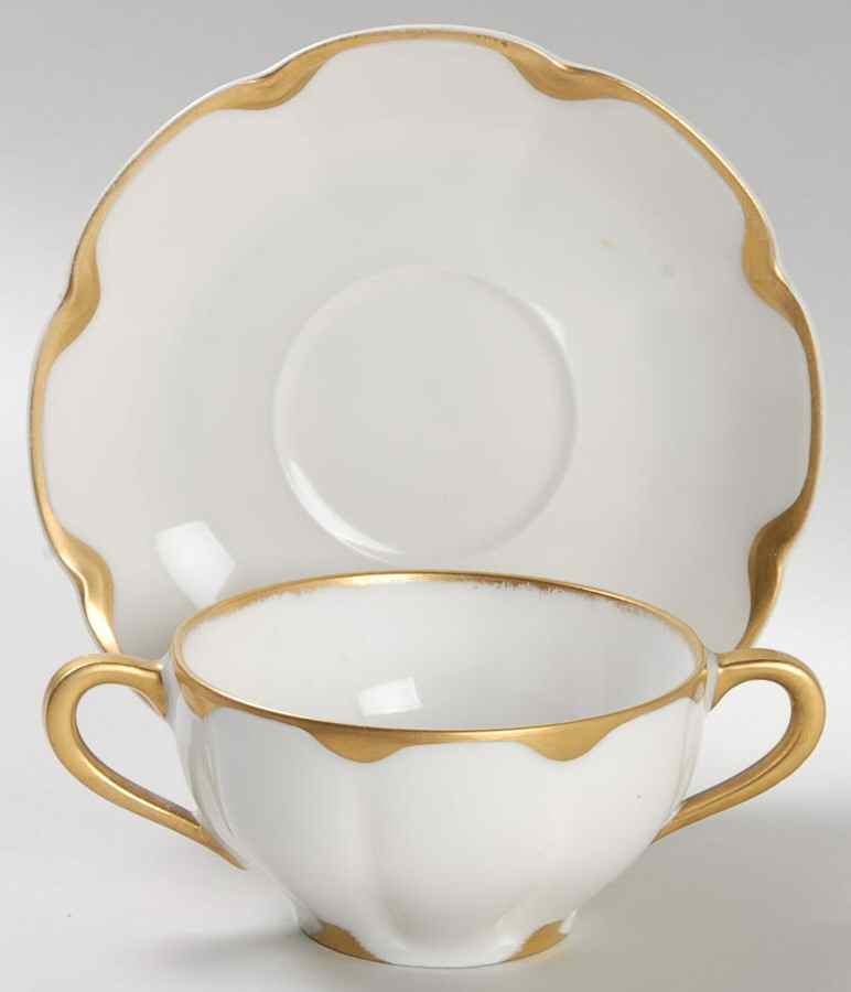 Schleiger 822a Flat Bouillon Cup & Saucer by Haviland-1