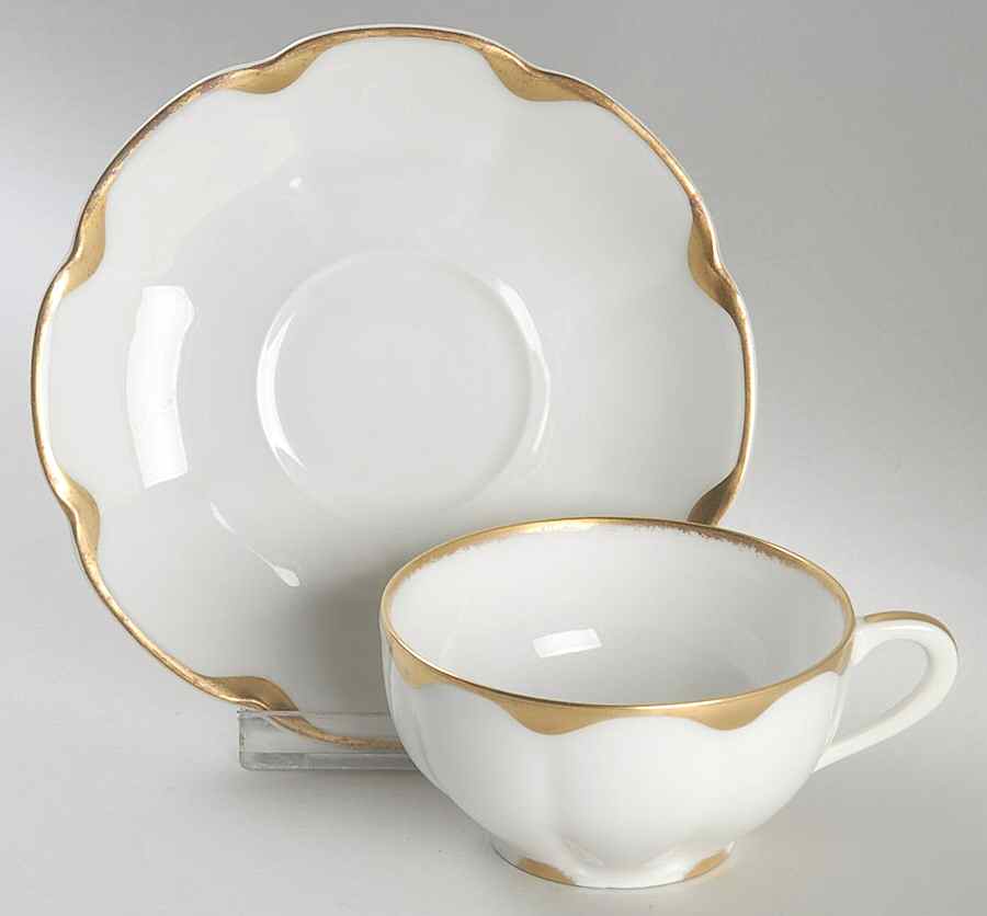 Schleiger 822a Flat Cup & Saucer Set by Haviland-1
