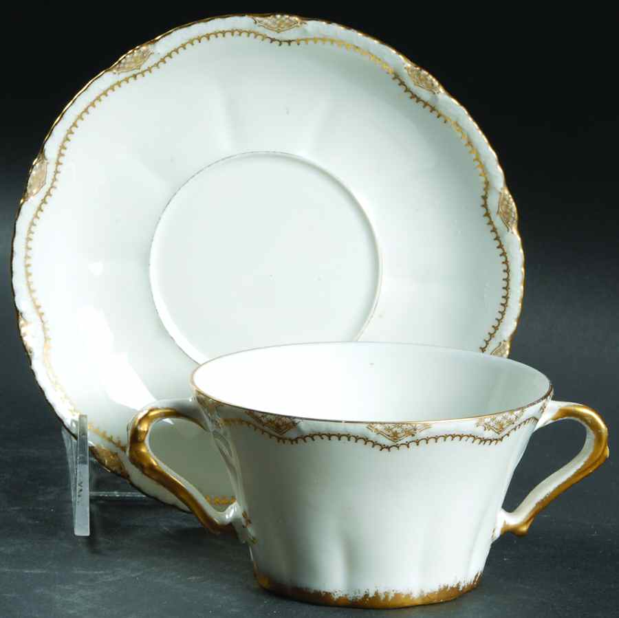 Schleiger 828 Flat Bouillon Cup & Saucer by Haviland-1