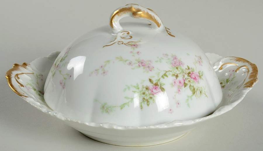 Schleiger 837h Round Covered Butter with Strainer by Haviland-1