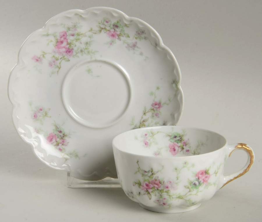 Schleiger 837k Flat Cup & Saucer Set by Haviland-1