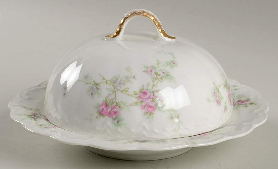 Schleiger 837k Round Covered Butter with Strainer by Haviland-1