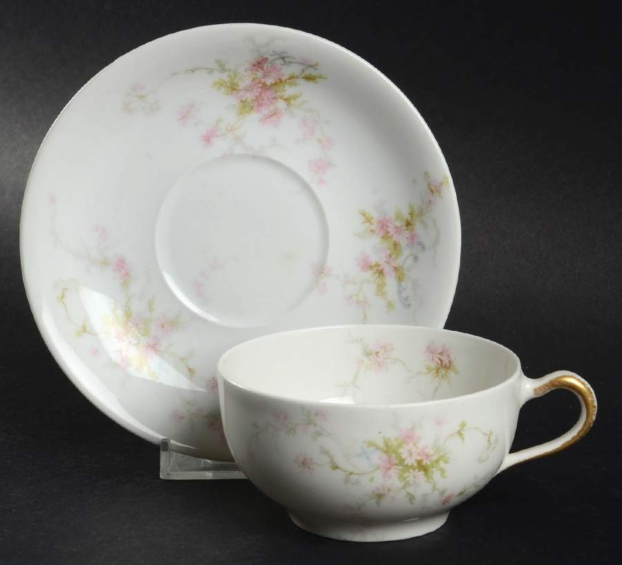 Schleiger 839 Flat Cup & Saucer Set by Haviland-1