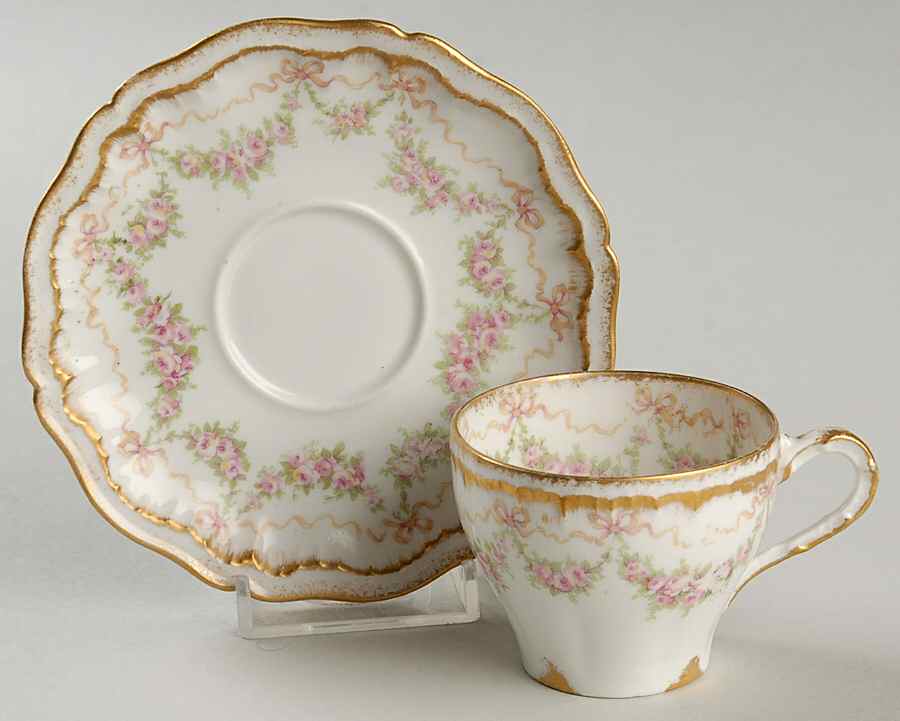 Schleiger 842 Flat Demitasse Cup & Saucer Set by Haviland-1