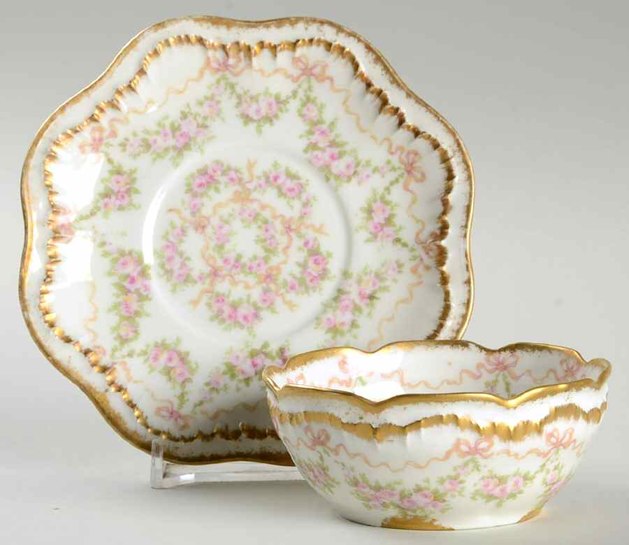 Schleiger 842 Ramekin & Saucer Set by Haviland-1