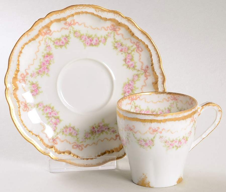Schleiger 842 Flat Demitasse Cup & Saucer Set by Haviland-1