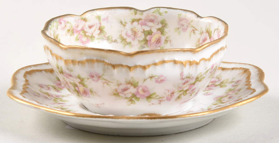 Schleiger 844 Ramekin & Saucer Set by Haviland-1