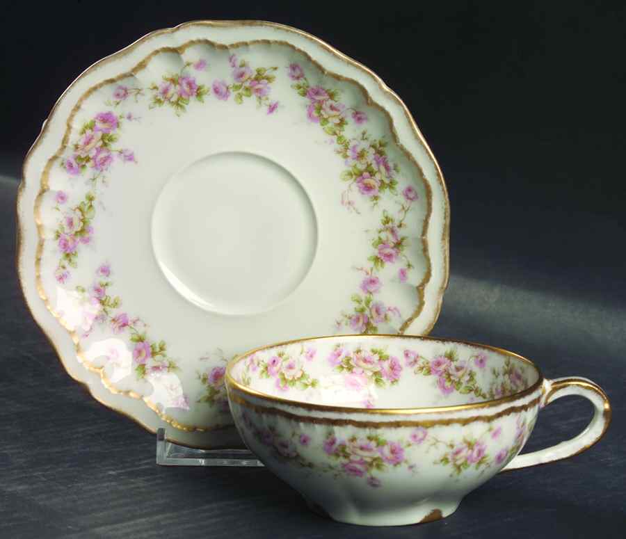 Schleiger 844 Flat Cup & Saucer Set by Haviland-1