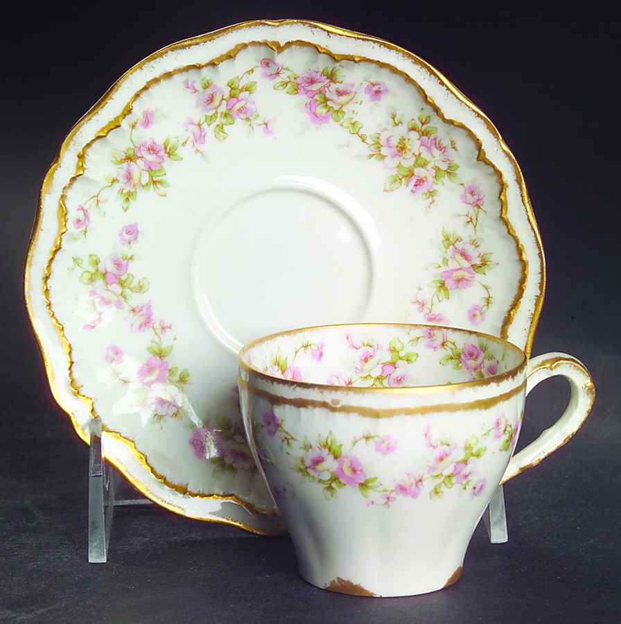 Schleiger 844 Flat Demitasse Cup & Saucer Set by Haviland-1