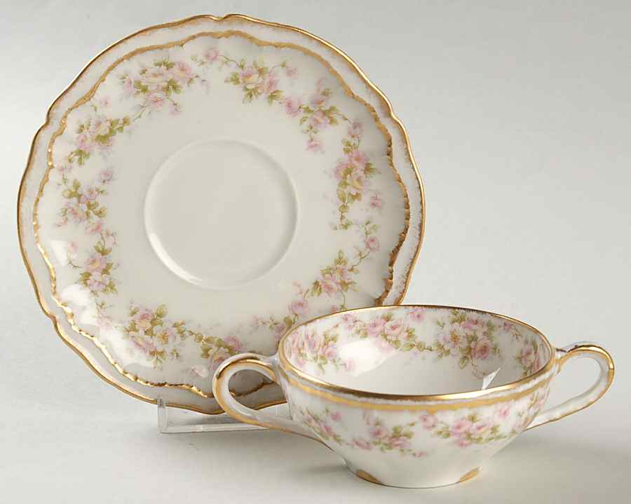 Schleiger 844 Flat Bouillon Cup & Saucer by Haviland-1