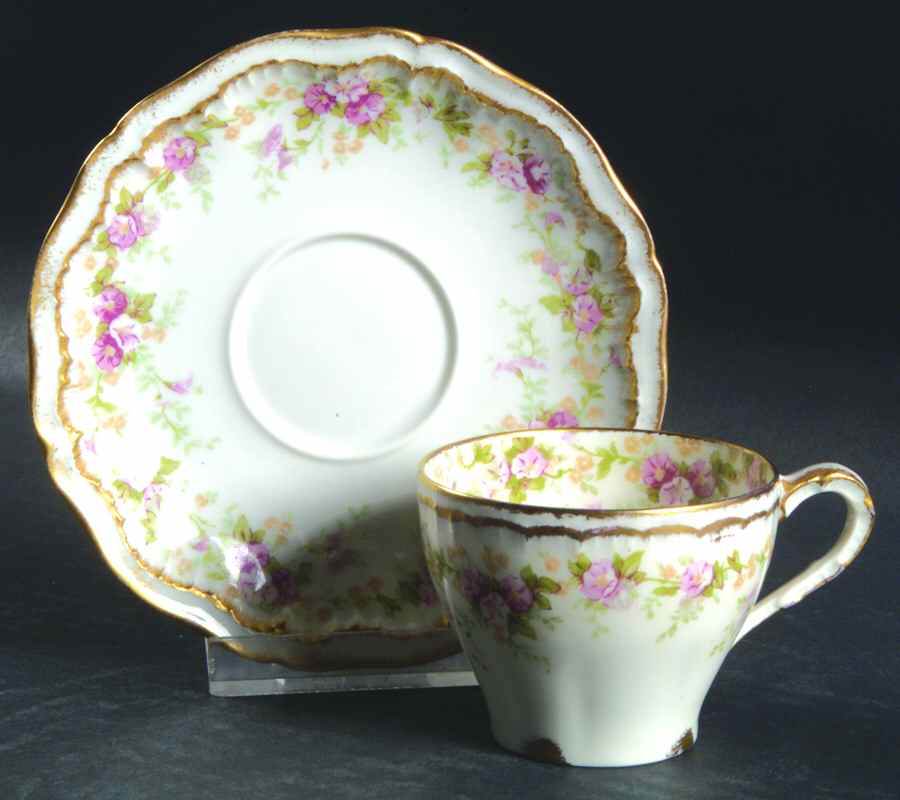 Schleiger 855A Flat Demitasse Cup & Saucer Set by Haviland-1