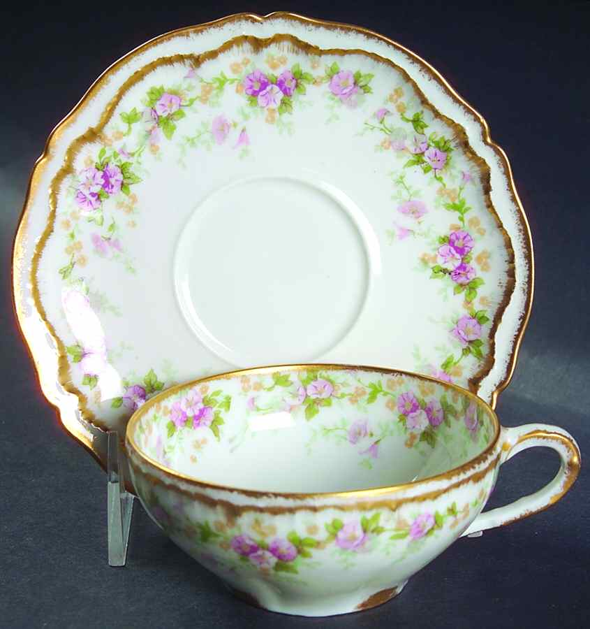 Schleiger 855A Flat Cup & Saucer Set by Haviland-1