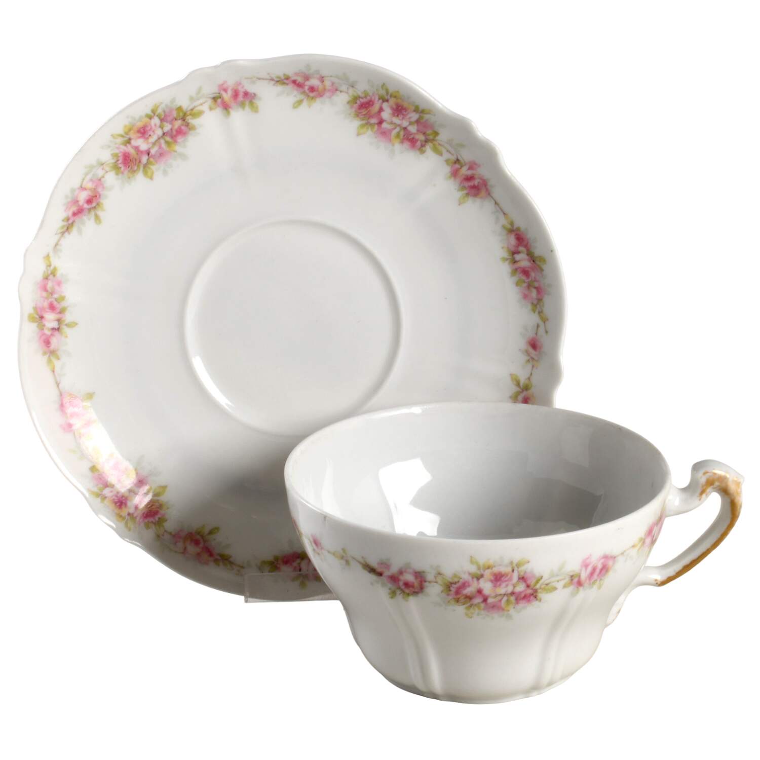 Schleiger 856a Flat Cup & Saucer Set by Haviland-1