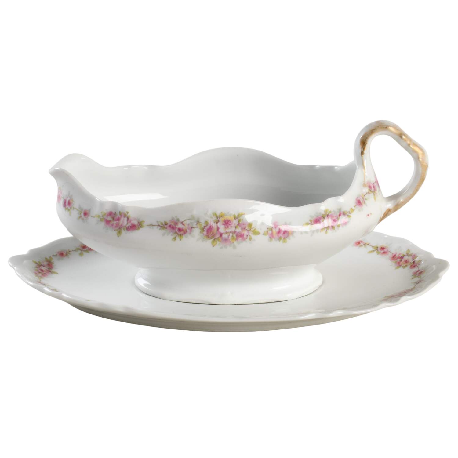 Schleiger 856a Gravy Boat & Underplate by Haviland-1