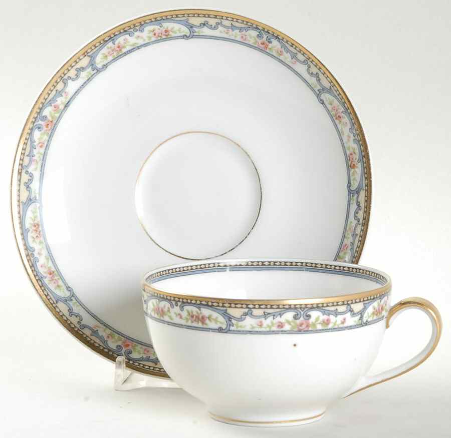 Schleiger 859 Flat Cup & Saucer Set by Haviland-1