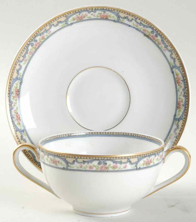 Schleiger 859 Flat Bouillon Cup & Saucer by Haviland-1