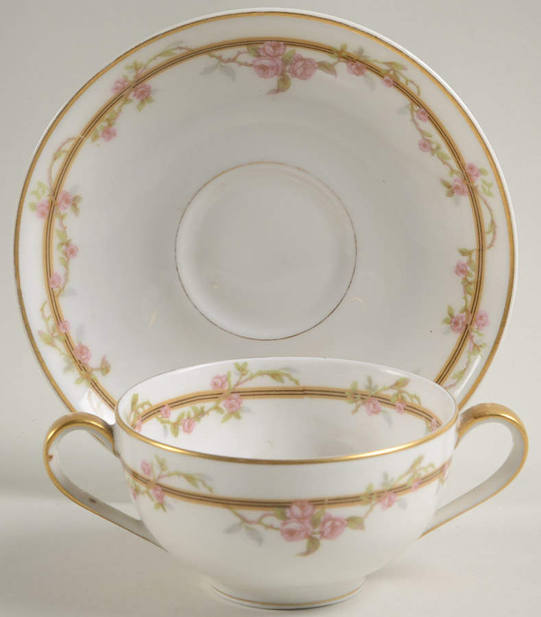 Schleiger 861 Flat Bouillon Cup & Saucer by Haviland-1