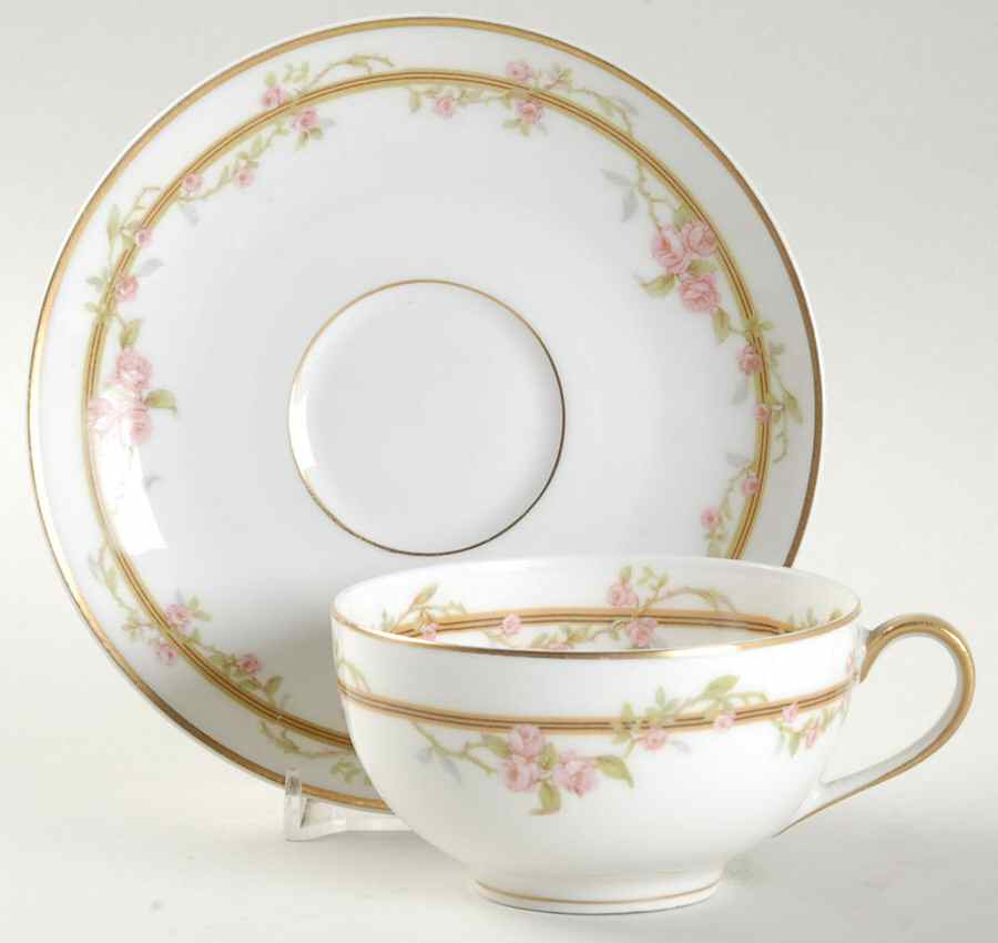 Schleiger 861 Flat Cup & Saucer Set by Haviland-1