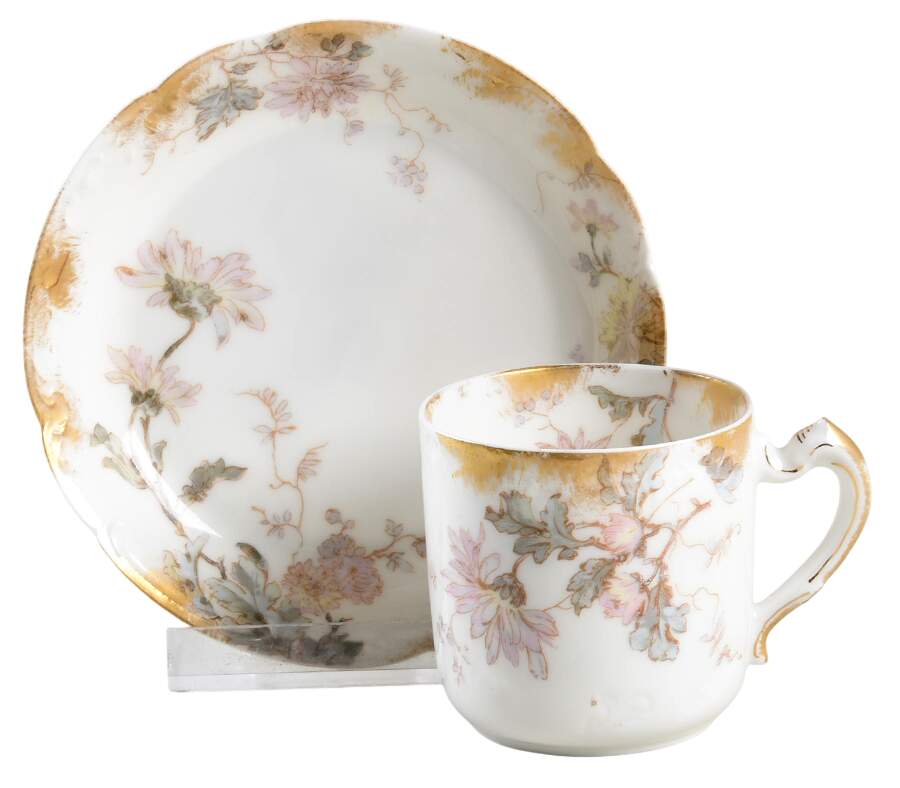 Schleiger 86A Flat Demitasse Cup & Saucer Set by Haviland-1