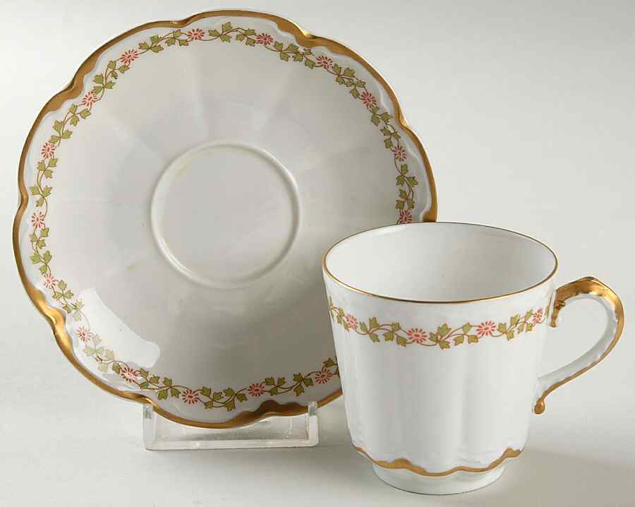 Schleiger 874B Flat Demitasse Cup & Saucer Set by Haviland-1
